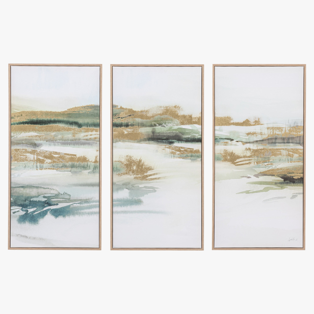 Tidal Trio Framed Canvas, Set of 3
