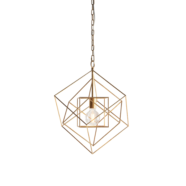 Sansa Small Geometric Pendant in Gold Leaf