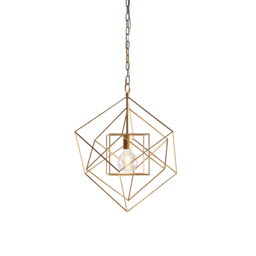 Sansa Small Geometric Pendant in Gold Leaf