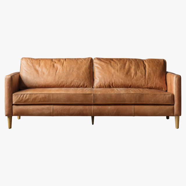 Citadel Leather 3-Seater Sofa in Vintage Brown