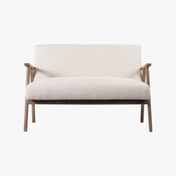 Dan Two-Seater Linen Sofa in Oatmeal