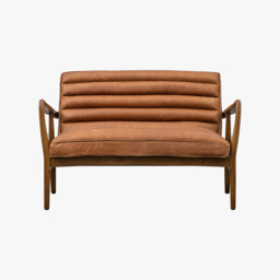 Scott Two-Seater Leather Sofa in Vintage Brown