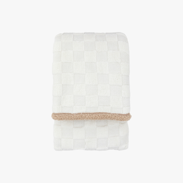Checker Sherpa Throw in Cream