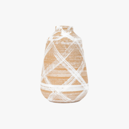 Brushstroke Vase in Brown & White - Large