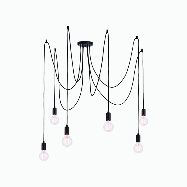 Deo 6 Light Mulit-Pendant in Matte Black