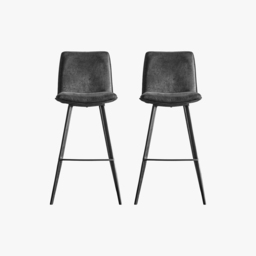 Persis Bar Stool in Grey, Set of Two
