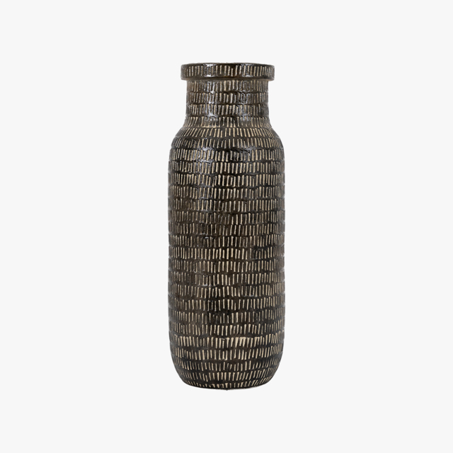 Score Tall Vase in Black