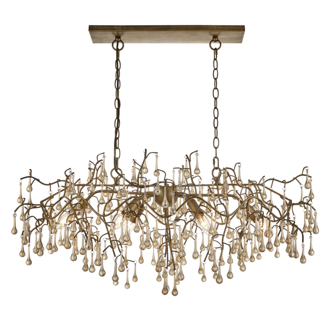 Ena Linear Hanging Chandelier in Gold