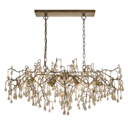 Ena Linear Hanging Chandelier in Gold