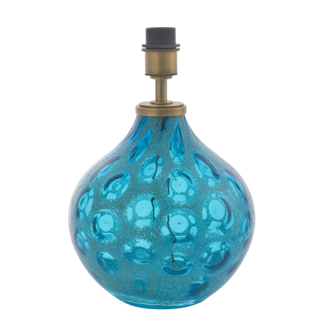 Sarah Blown Glass Table Lamp Base in Teal Blue