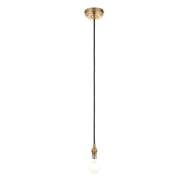 Sabine Cable Set in Brushed Aged Brass and Black Braided Flex