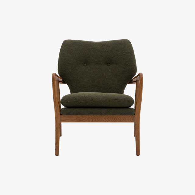 Jean Mid-Century Armchair in Green