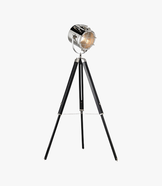 Cora Retro Tripod Floor Lamp in Nickel