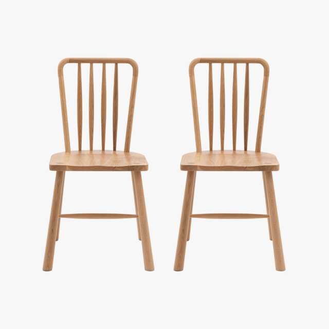 Rebecca Oak Dining Chair in Natural, Set of 2