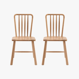Rebecca Oak Dining Chair in Natural, Set of 2