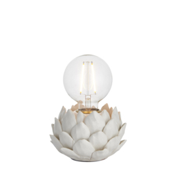 Artichoke Table Lamp in Oatmeal Crackle and Antique Brass