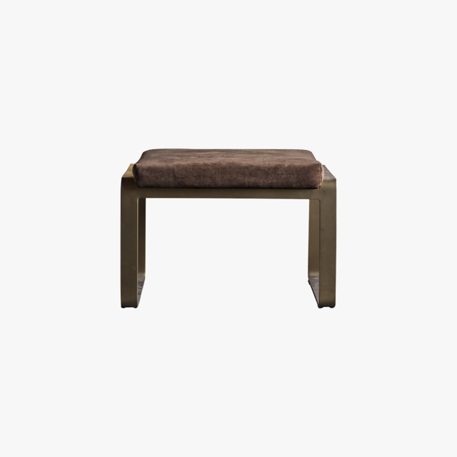 Spencer Faux Suede Footstool in Taupe