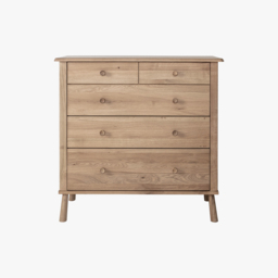 Rebecca Oak Chest of Five Drawers in Natural