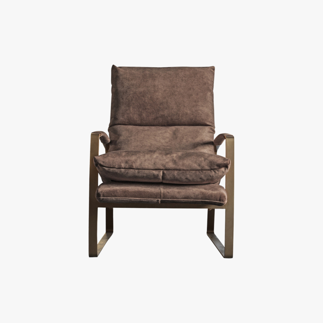 Spencer Faux Suede Lounge Chair in Taupe