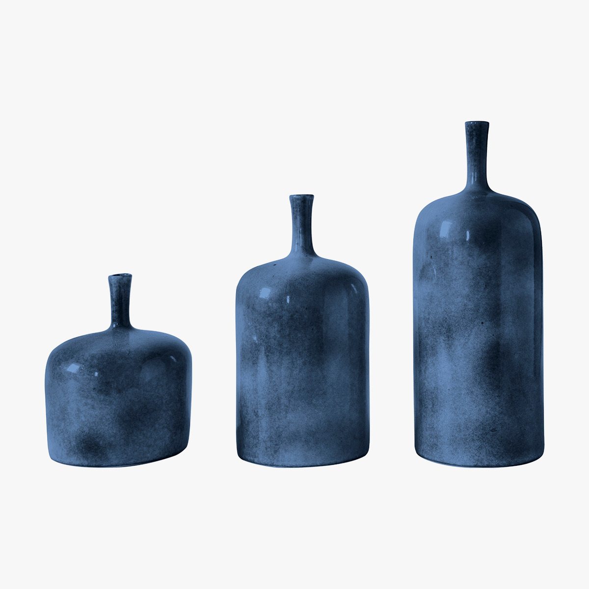 Orion Vases in Blue, Set of Three