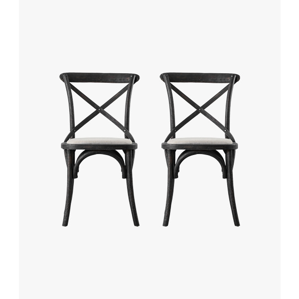 Theodore Oak Dining Chair in Coffee Bean Black, Set of two
