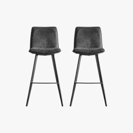 Persis Bar Stool in Grey, Set of Two