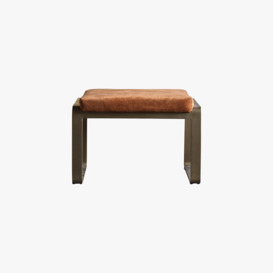 Spencer Faux Suede Footstool in Tan
