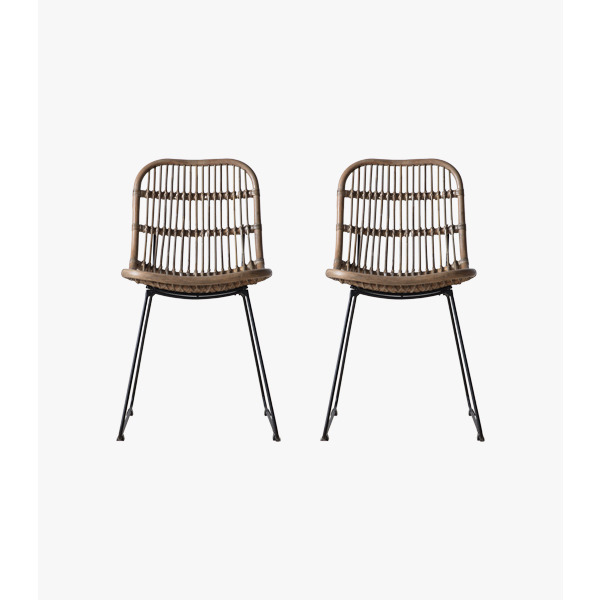 Tabarca Stained Rattan Chair Set of Two