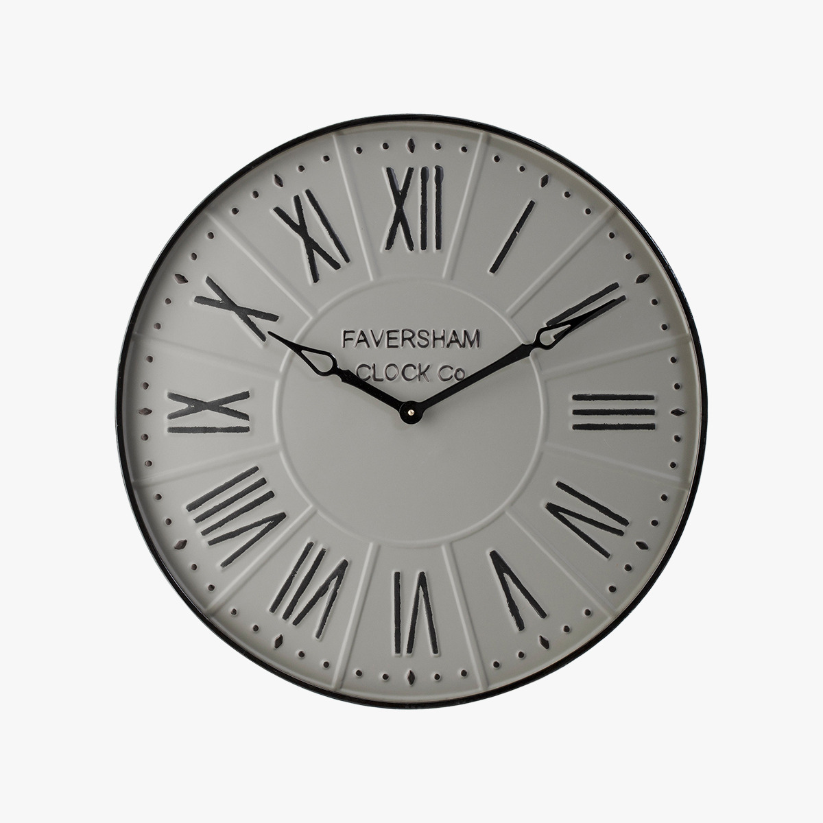 Basil Large Vintage Wall Clock in Grey