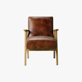 Dan Leather Armchair in Brown