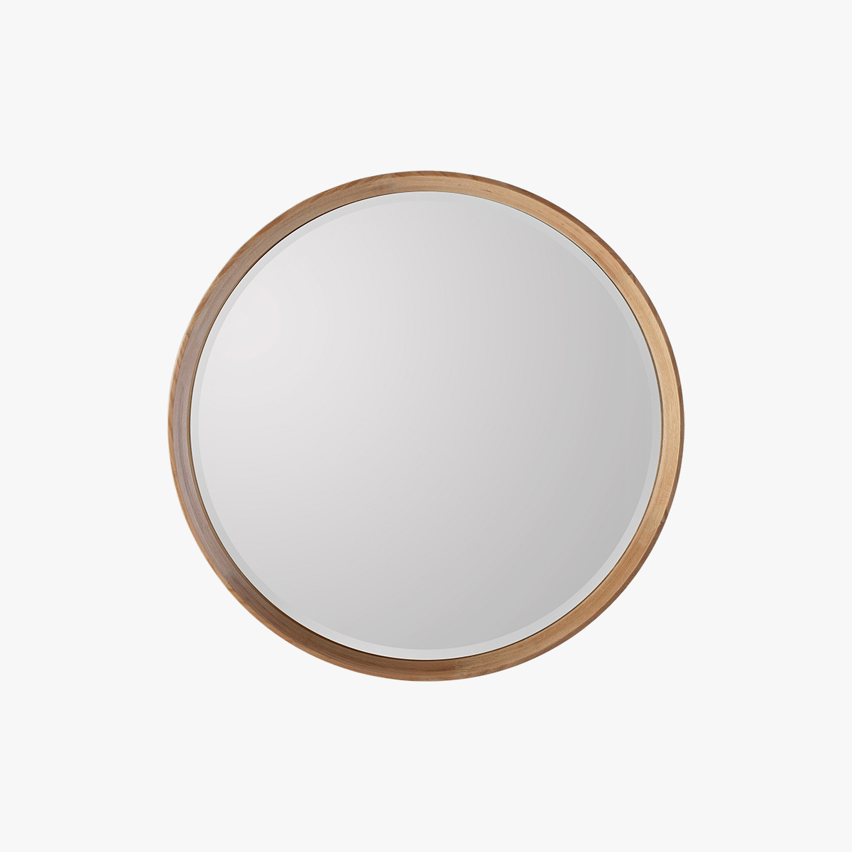 Garret Oak Round Wall Mirror, Small