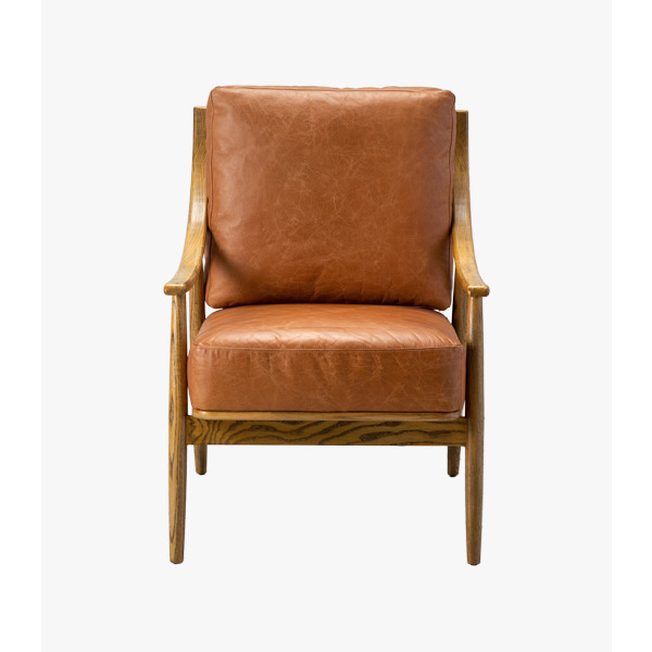 Aldona Caramel Leather Armchair