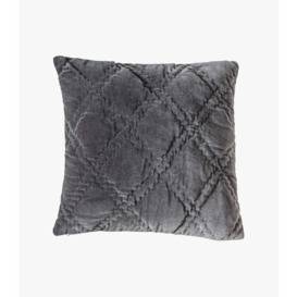 Edison Charcoal Diamond Quilted Cushion