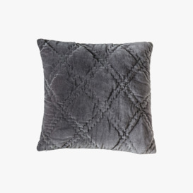 Edison Charcoal Diamond Quilted Cushion