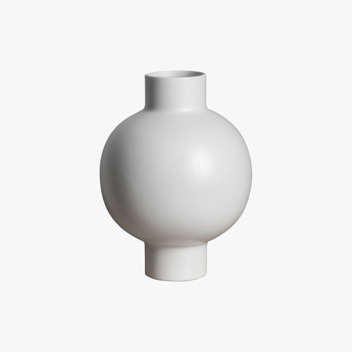 Prado White Round Vase