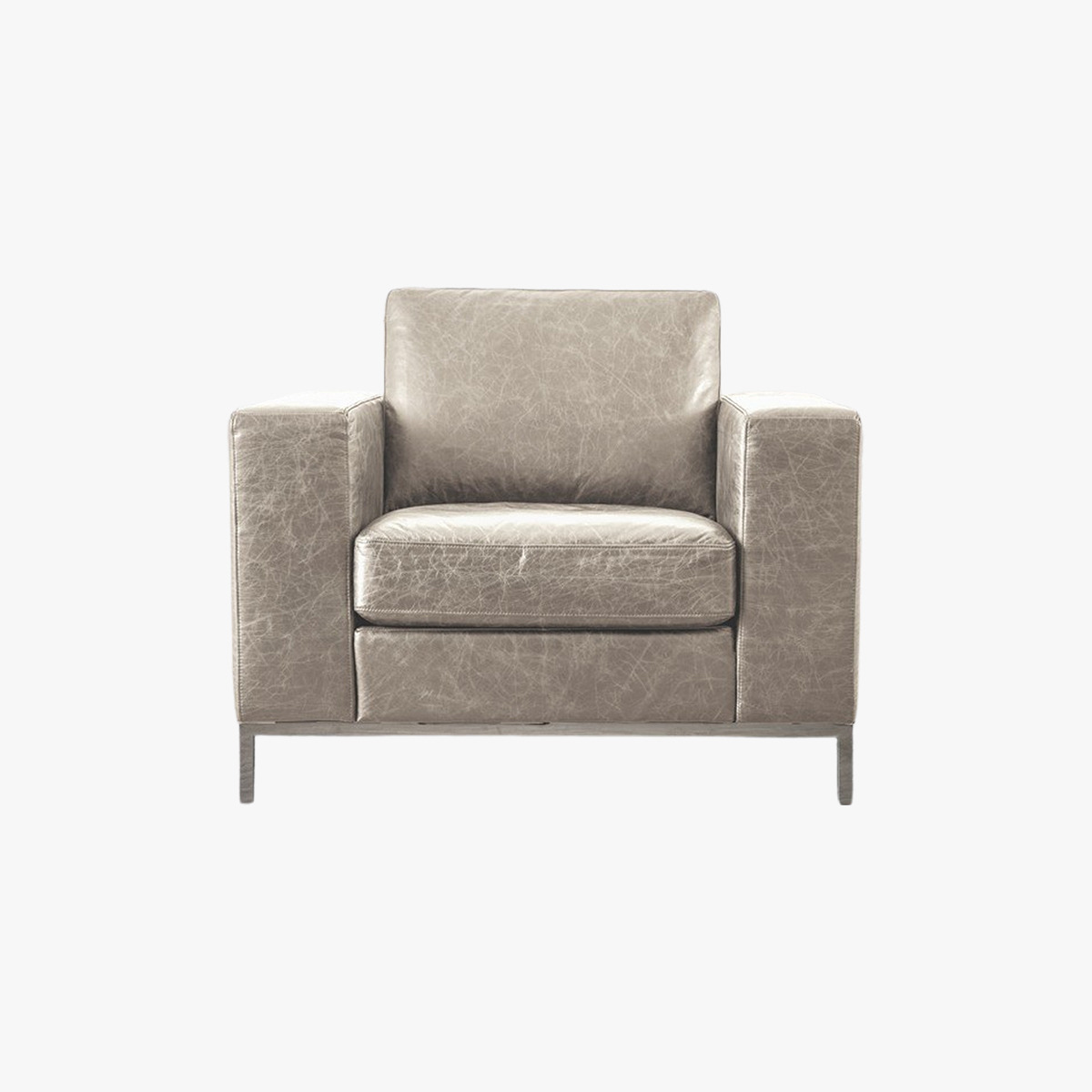 Cortina Leather Armchair in Grey