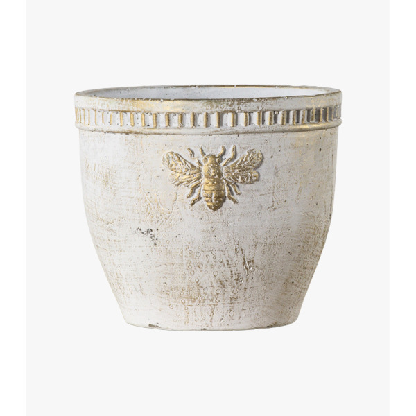 Busy Bee Gold Finish Cement Pot, Small