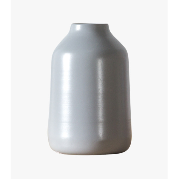 Ronald Metal Vase in Grey, Small