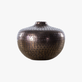 Leona Round Bronze Hammered Vase