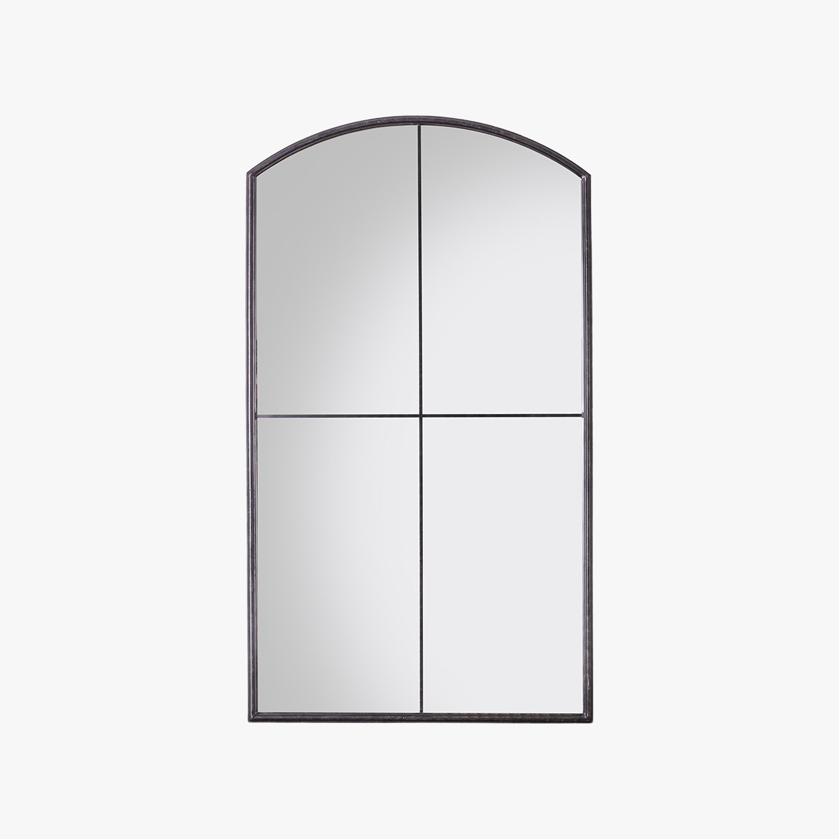 Talon Crittal Window Style Arch Mirror in Black
