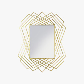 Magnus Rectangle Wall Mirror in Gold