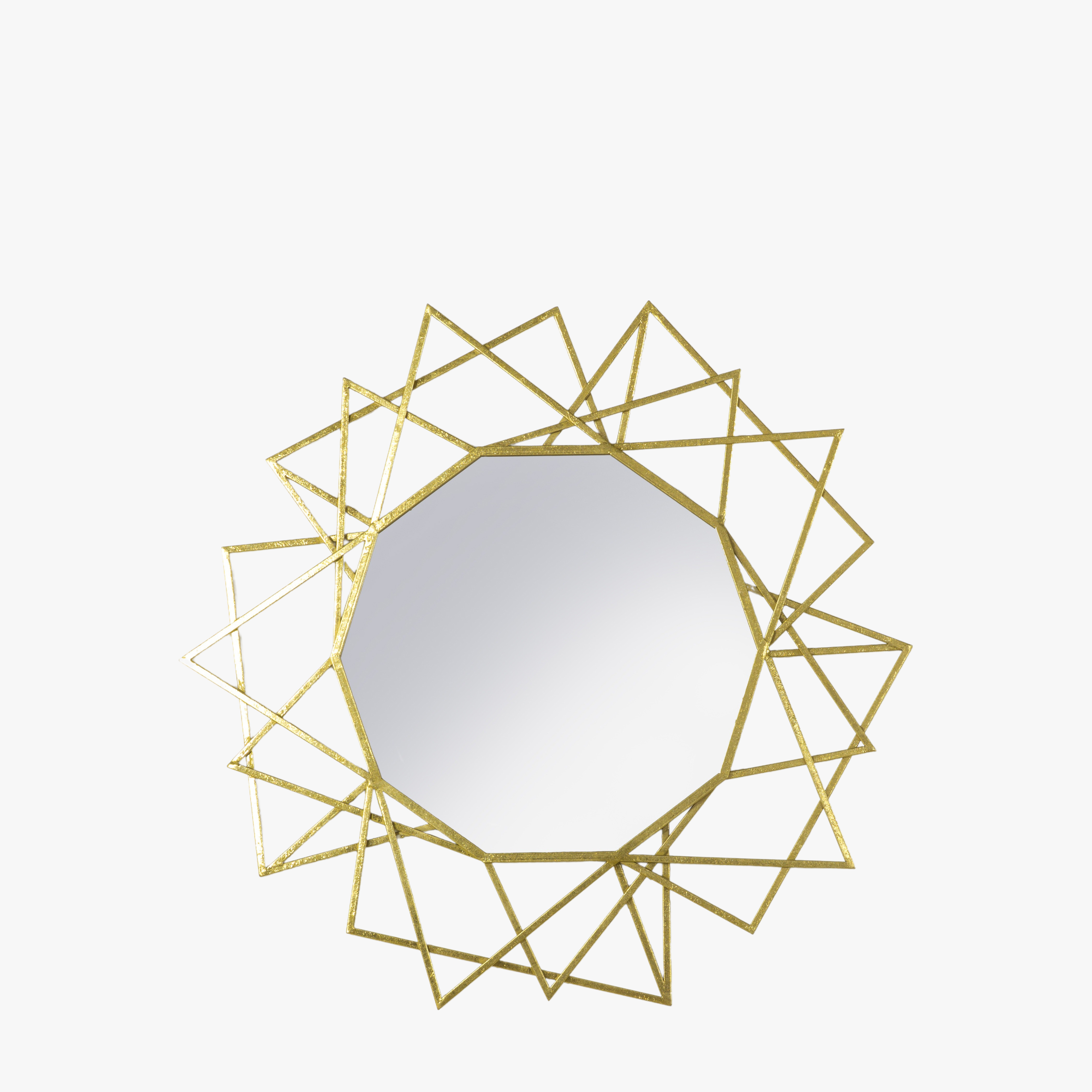 Magnus Round Mirror in Gold