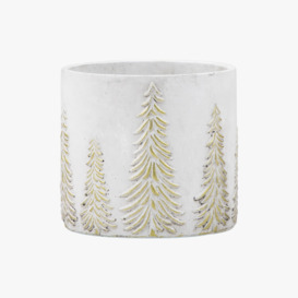 Linden Forest Planter in White and Gold Small