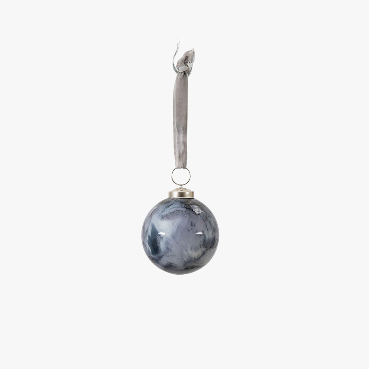 Dappled Bauble in Grey Small - Pack of 6