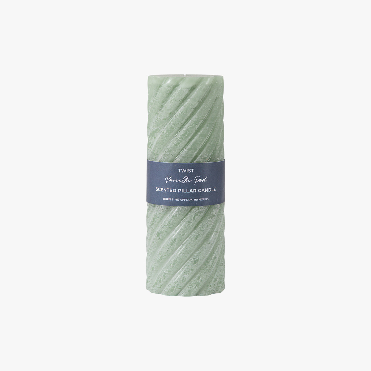 Entwine Pillar Candle in Sage  Large Pack of 2