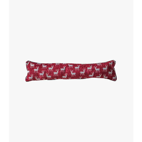 Reindeer Silhouette Draught Excluder in Red & White