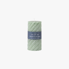 Entwine Pillar Candle in Sage Medium Pack of 2