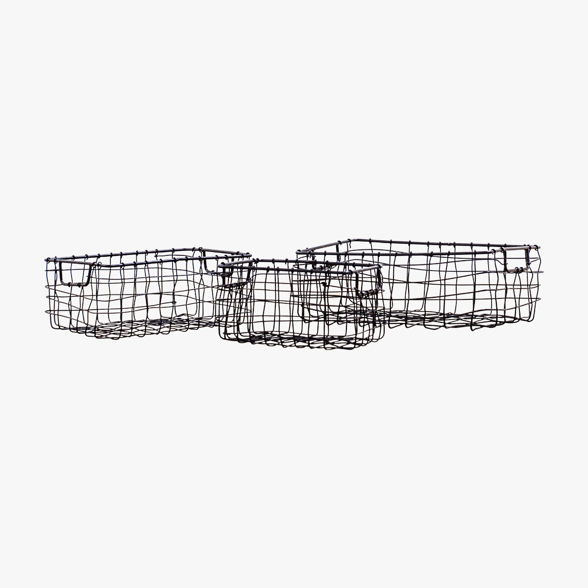 Braidy-Bunch Wire Baskets in Black Set of Three