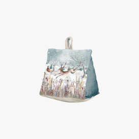 Wintery Meadow Hare Illustrated Cushion