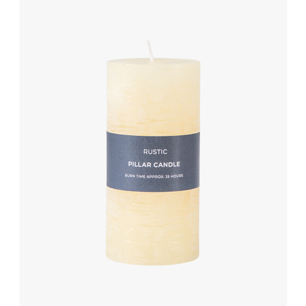 Country pillar Candle in Ivory Large Pack of 2